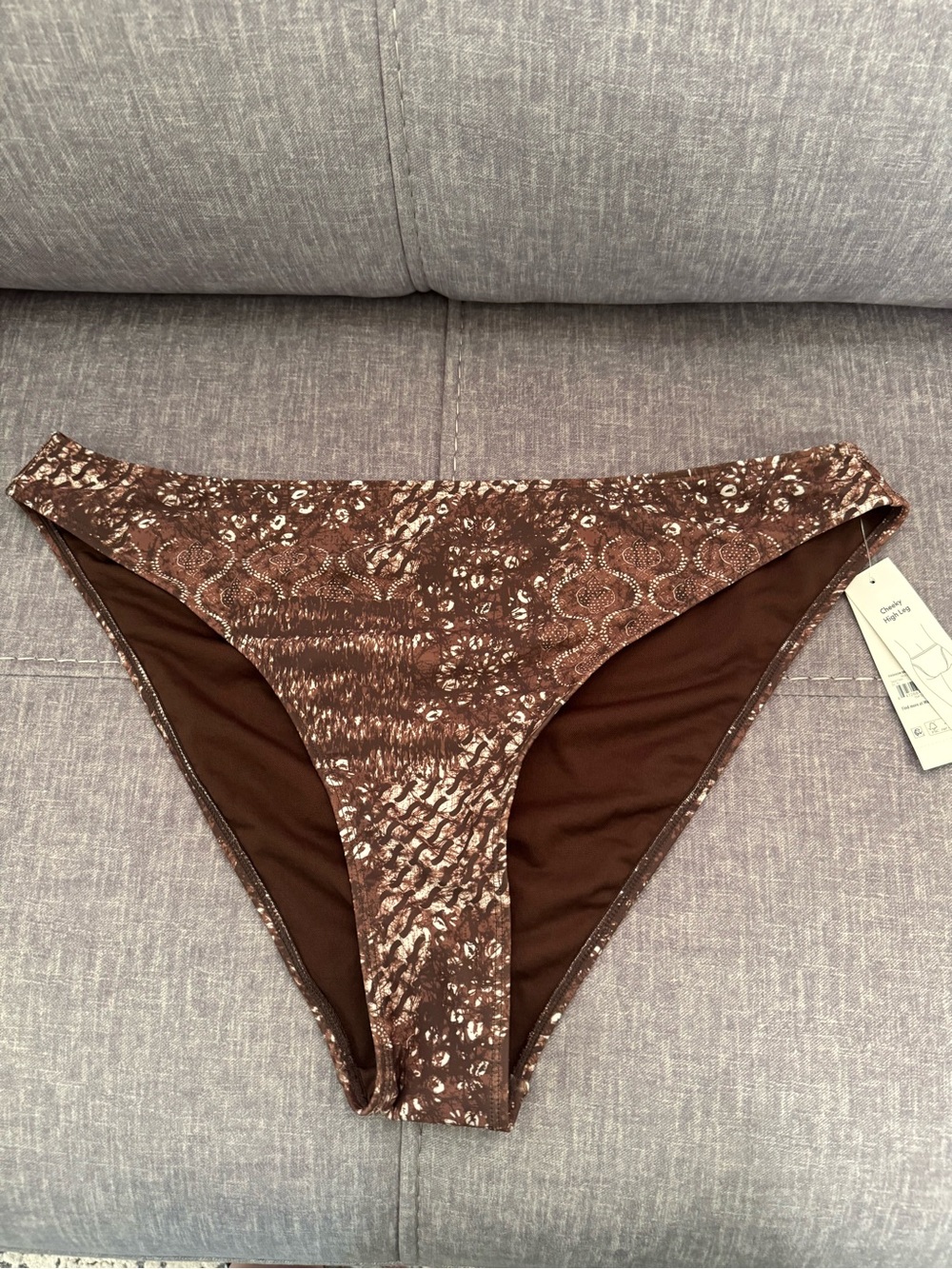 No Boundaries Brown‎ Patterned Swim Bikini Bottom